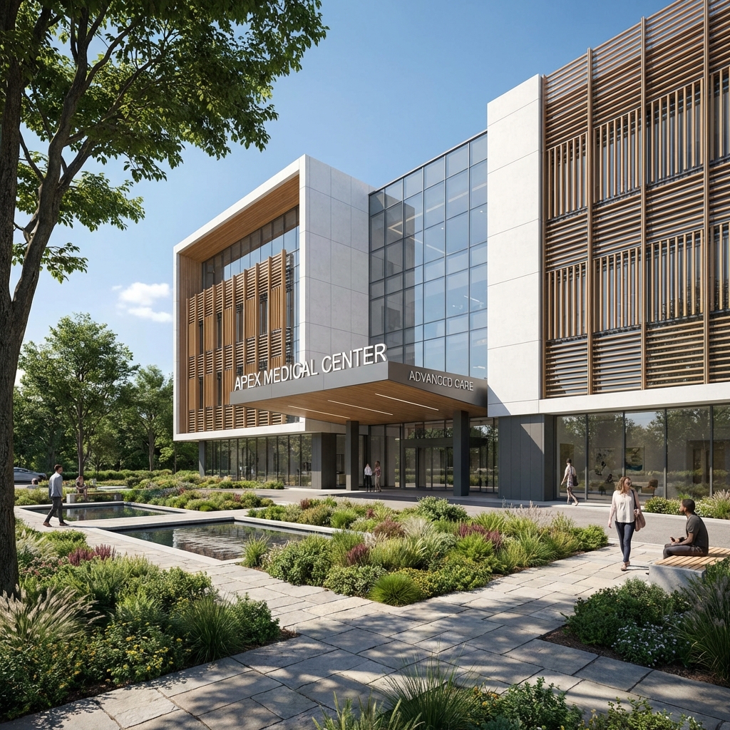 Modern City Hospital Building